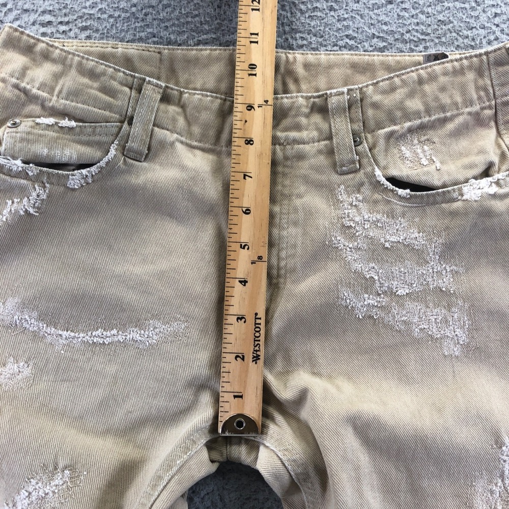Alexander McQueen Jeans Womens 26 Beige Distressed Straight Leg Made In Italy - Picture 15 of 16